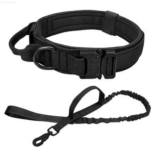 Hundehalsbänder, Leinen, militärisches taktisches Hundehalsband, elastisches Bungee-Leine-Halsband-Set, Nylon-Haustierhalsband, große Hunde, Trainingshalsbänder für Deutschen Schäferhund