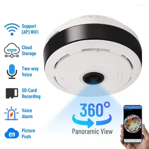 Mini telecamera WiFi Fisheye panoramica a 360 gradi V380 Telecamere IP di sorveglianza CCTV di rete di protezione della sicurezza domestica intelligente