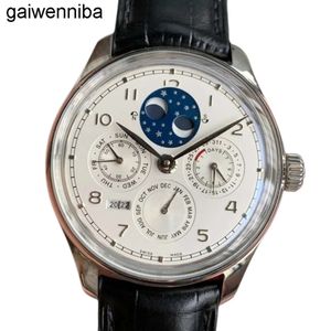 IWCITYファッションクラシックウォッチ41 bpファクトリーメンズMM 316ステンレス鋼ダイヤルキャリバー52610レザーストラップデザイナー自動機械ビジネス永久カレンダーM