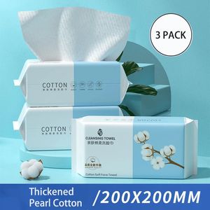 3Bags Soft Thick Disposable Towel Cleansing Cotton Tissue Wet Dry Wipes Makeup Remover for Skincare 300PCS 240127