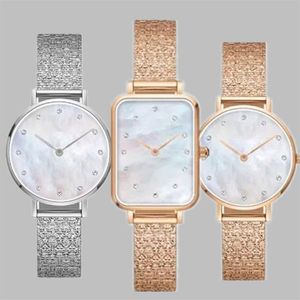 مصمم السيدات 3MT DW مقاوم للماء Waterproof Wristwatch 3A Gold Quartz Watch 28 مم 32 ملم مشبك صغير جولة الجولة 316 الفولاذ غرامة SPO295C