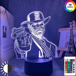 Night Lights Game Red Dead Redemption 2 Gift Acrylic 3d Lamp For Room Decor Nightlight RDR2 Arthur Morgan Figure Kids Led Light