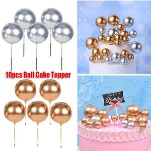 Cake Tools 10pcs Ball Topper Set 2cm-4cm Spheres Birthday Decoration For Party Celebrate Wedding Glitter Balls