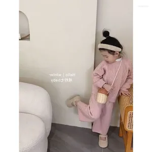 Clothing Sets Winter Sweater Pants Girls 0-4 Yrs Knitting Pullover Boys Suit Fall Baby Infant Tracksuits