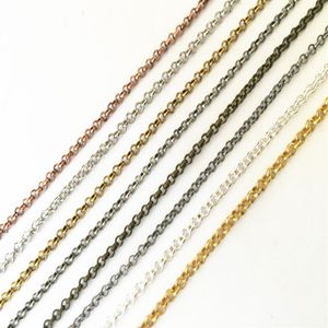 3 mm runde Halskette mit Anhänger, Kette, Bronze, Silber, Schwarz, Gold, Kupfer, Rotguss, Antiksilber, Weiß K, Antikgold, 24 Zoll, 100 Stück2182