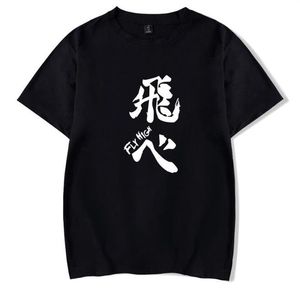 أنيمي Haikyuu Fly High T Shirt Karasuno High School Shoyo Hinata Tobio Kageyama Short Sleeve Cotton Funny Tshirt T-Shirt304s