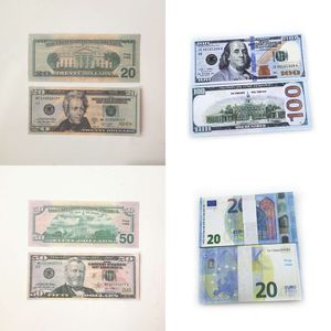 Bästa 3A Ny Fake Banknote Party 10 20 50 200 US Dollar Euro REALISTIC Toy Bar Props Copy Valuta Movie Money Faux-Billets 100 PCS P330SIH9J5DIG