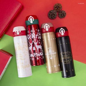Water Bottles Stainless Steel Christmas Thermos Bottle Cartoon Tree Portable Cup Vacuum Flasks Thermoses Coffee
