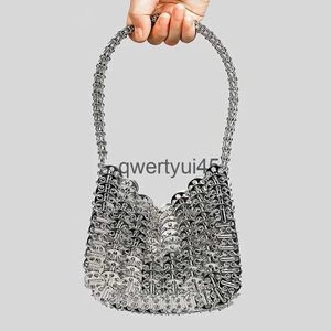 Shoulder Bags Metallic Sequin Underarm Soulder Bag ig Quality Luxury Designer andbags For Women 2023 New Aluminum Seet Silver PursesH24131