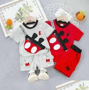 Clothing Sets New style Summer Baby Clothes Suit Children Fashion Boys Girls Cartoon T Shirt Shorts 2Pcs/Set Toddler Casual Kids Drop Del Dhdbi