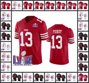 San Francisco''49ers'''Men 19 Deebo Samuel 85 George Kittle 23 Christian McCaffrey 13 Brock Purdy Kadın Gençlik 2024 Süper'bowl''lviii Sigorta Forması Jersey