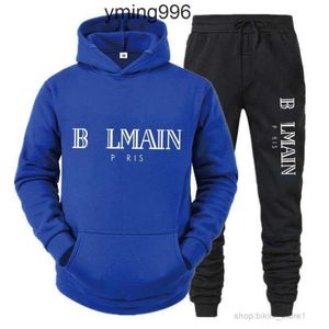 Suit Lovers balmin balmani Moda Uomo Tute Tuta Designer Felpa con cappuccio balmanly Pantaloni in puro cotone Felpa Abbigliamento sportivo Lo stesso abbigliamento per la palla