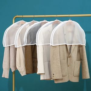 5pcsset Dust Cover Clothes Hanging Dress Suit Coat Garment Protector Storage Bag Case Shoulder Dustproof Wardrobe Organizer 240122
