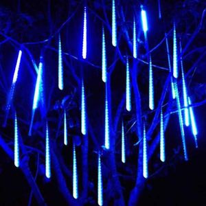 8 Tube Christmas Fairy Lights LED String Lights Meteor Dusch Rain Light Outdoor Decoration Street Garland Halloween Party Lamp Y2255Z