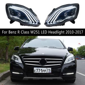 مصباح أمامي لفئة Benz R W251 R300 R350 مجموعة المصباح الأمامي LED 10-17 نهار تشغيل لافتة لتيرة الإشارة إكسسوارات سيارة الإشارة