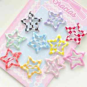 Fermagli per capelli 10 pezzi / set Stella carina per donne Ragazze Y2K Mollette BB colorate Frangia Grip Accessori per copricapi per bambini