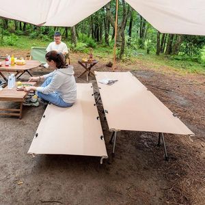 Mobília de acampamento ao ar livre portátil cadeira dobrável cama piquenique acampamento leve liga alumínio caminhada praia cadeiras multifuncionais