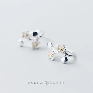 Orecchini pendenti Modian Charm Plum Blossom Flower Drop Moda Argento sterling 925 Orecchini squisiti per gioielli da donna