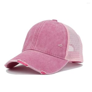 Ball Caps Solid Color Ripped Baseball Cap Unisex Outdoor Play Casual Sports Hat