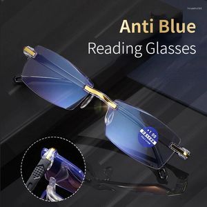 Sunglasses Ultralight Rimless Reading Glasses For Men Women Anti Blue Light Computer Presbyopic Eyeglasses Unisex Degree 1.0 - 4.0