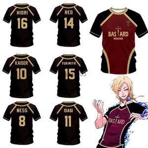 Homens camisetas Jersey Futsal Futebol Motivo VL Replika Bloqueio Azul Anime Bastardo Munchen Verão Personalizado Homens Mulheres Crianças T-shirt Esporte Tee