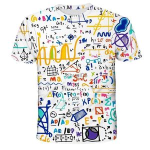Men's T-Shirts Fashion Fun Mathematical Formula graphic t shirts Summer Casual Trend Round Neck Tees Leisure Harajuku Printed Oversized Tops