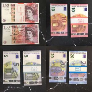 Prop Money Toys Uk Euro Dollar Pounds GBP British 10 20 50 commemorative fake Notes toy For Kids Christmas Gifts or Video Film 100PCS/PackBQTD5WM6985O