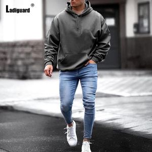 Men Hooded Sweatshirt Trend Autumn Loose Sweatshirts Male Casual Top Pullovers Sexy Mens Clothing Plus Size S-5XL 240125