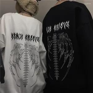 Kvinnors hoodies kvinnor tröja 2024 harajuku hoodie gotisk punk anime tryck långärmad huvtröja y2k höst vinter kvinnliga jackor