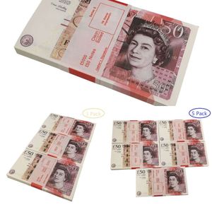Prop Money Copy Banknot 50 GBP Partia Dostawy Property 2050100200500 Euro Realistyczne bary zabawek Film FauxBillets 122538728R0S
