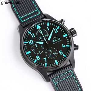 Iwcity Big BP-Factory Luksusowe zegarek dla mężczyzn Pilot Chronograph Wrist Watches B035 Wysokiej jakości mechaniczne uhr Funkcjonują Transparent Montre IW Luxe
