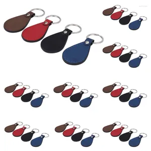 Nyckelringar Key Fob Kit Leather Fobs Blanks med ringar för DIY Laser Supplies Gifts 4 färger