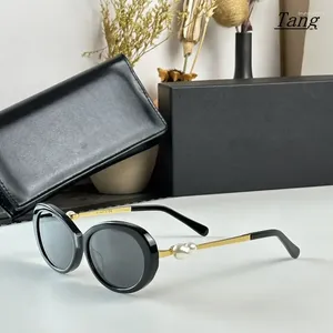 Sonnenbrille 2024 Marke Damen Oval Mode Retro Brille Weiß Schwarz UV400