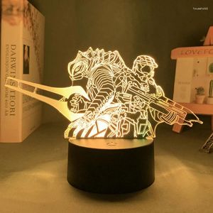 Luci notturne Gioco Halo Infinite Master Lampada da tavolo a LED per camera da letto Manga Figure Comodino Ricaricabile Regalo di Natale per bambini