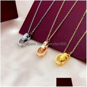 Pendant Necklaces Design Gold Color Necklace For Women Fashion Luxury Ladies Gifts Jewelry Wholesale Drop Delivery Pendants Dh8Um