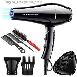 Hair Dryers Hair Dryer High Power Blue Light Cold and Hot Air Temperature Blowdryer Dry Quickly Blow Dryer with Comb Salon Professional Q240131