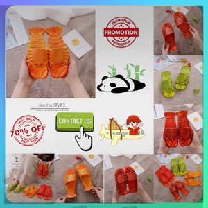 Tasarımcı Komik Platform Oyun Talzlarında Kayma Havuz Yastığı Mules Kadın Gün batımı Karides ıstakoz Nakışları Modaya uygun rahat Sandal Boyutu 24-45