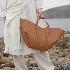 Vender francês nicho pol sacola novo cyme portátil designer saco de grande capacidade sacos de compras bolsa de couro das mulheres