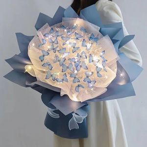 DIY Butterfly Bundle Handgjorda fjäril Material Packaging Wedding Party Birthday Decoration Girl Gift -förslag 240131