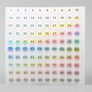 Gift Wrap Waterproof Laser Digital Stickers Nail Polish Bottle Labels Sticker Cup Number Bar Wine Glass Mark Tags3028