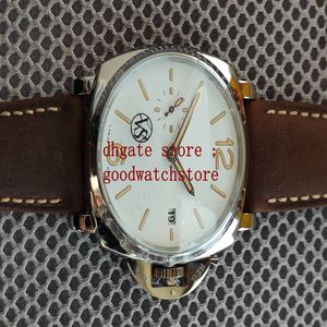 Orologi da polso da uomo di lusso 42mm VS ETA Cal P900 Orologio da uomo automatico quadrante bianco goffrato stampa coccodrillo pelle marrone professionale 209b