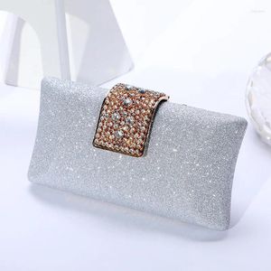 Abendtaschen Mode Temperament Tasche für Frauen Gold Silber Farbe Luxus Strass Kupplungen Handtaschen Prom Party Kette Schulter