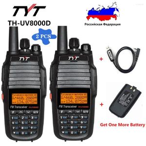 Walkie Talkie Tyt Th-Uv8000D 2PCSアマチュアハンドヘルドラジオ10W 3600MAHデュアルバンド136-174/400-520MHz