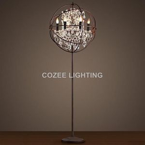 Floor Lamps Vintage Crystal Lamp Standing Lighting LED Orb Cristal Light Indoor Home Restaurant Living And Dining Room240Q