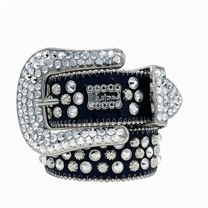 Fashion Designer Bb Belt Simon Belts for Men Women Shiny diamond belt Black on Black Blue white multicolour with bling rhinestones as gift