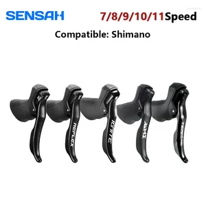 Desviadores de bicicleta Sensah Road Shifters Groupset 2X7 2X8 2X9 2X10 2X11 Velocidade Bicicleta Gatilho Alavanca de Freio Frontal e Desviador Traseiro para Shimano