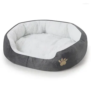 Canis filhote de cachorro dormir almofada cobertor redondo ou elíptico velo cama adequado para gatos filhotes casa de cachorro ninho macio cestas de gato