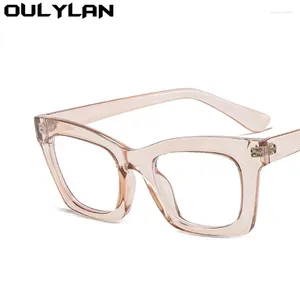 Solglasögon ouylan Blue Light Blocking Glasses Frame Women TR90 Square Computer Gelgasses Frames For Men Fashion Brand Optical SPECLES