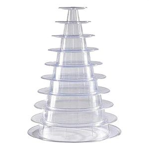 Jewelry Pouches Bags 10 Tier Cupcake Holder Stand Round Macaron Tower Clear Cake Display Rack For Wedding Birthday Party Decor2531