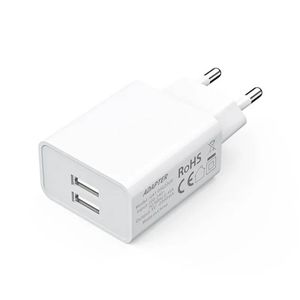 EU Plug 5V 2A Dual USB Universal Mobile Phone Chargers Travel Power Charger Adapter för för iPhone Samsung Xiaomi Huawei